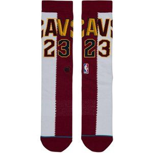 NWT LeBron James Cleveland Cavaliers Stance Split Team Jersey Socks Large
